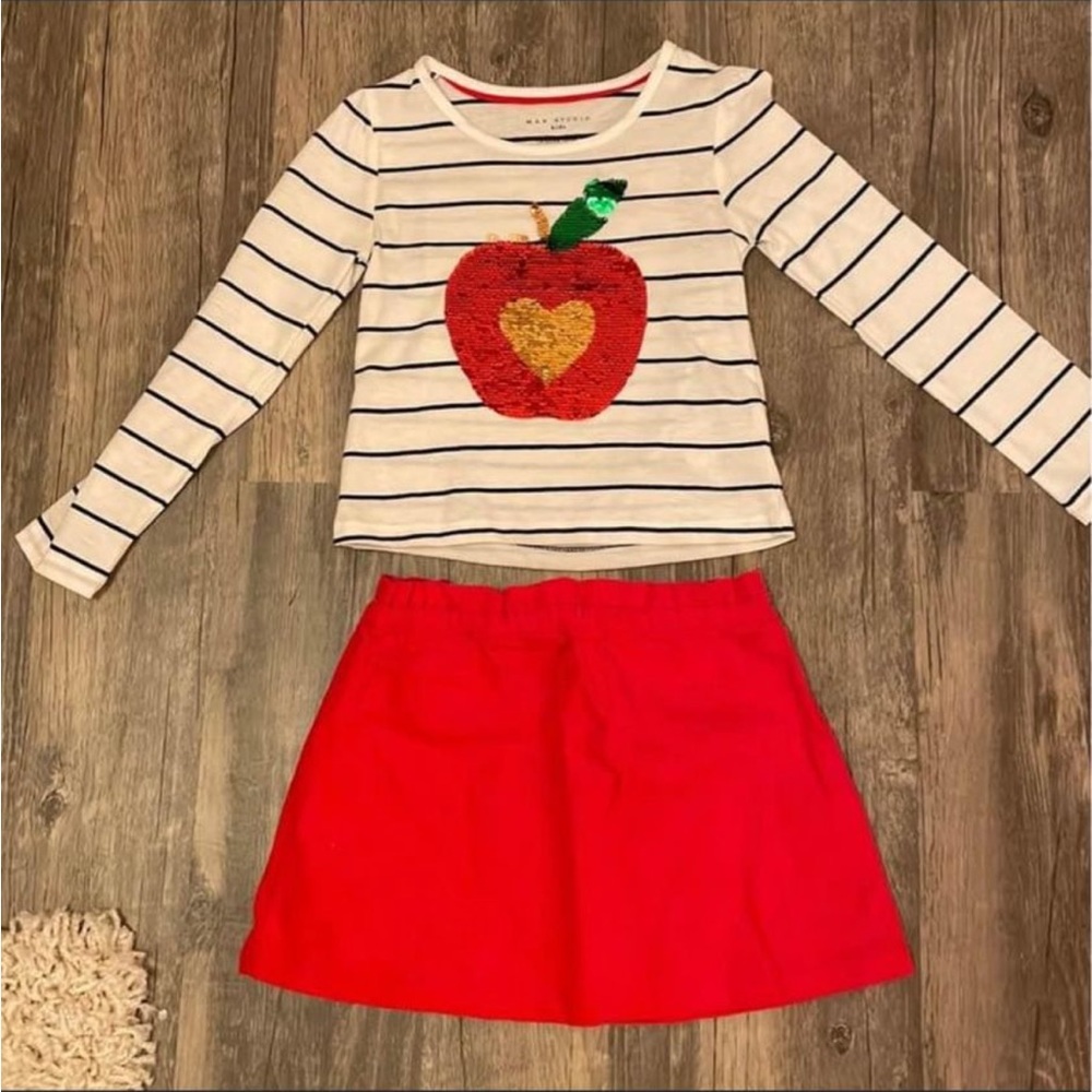 Last chance 4t apple sequin girls outfit